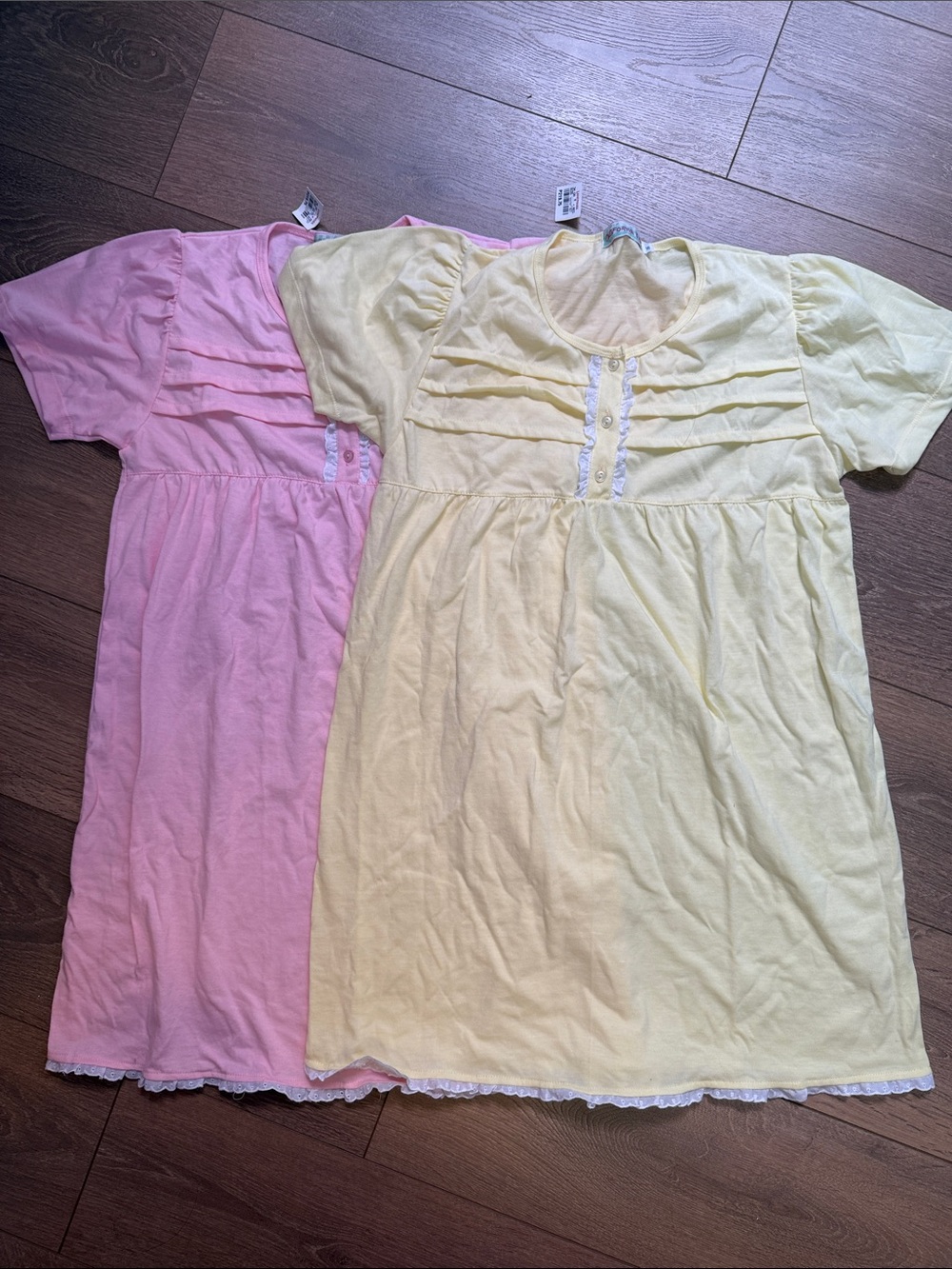 Girls' Short Sleeve Nightgowns - Pink and Yellow 2 pack size 16 NWT